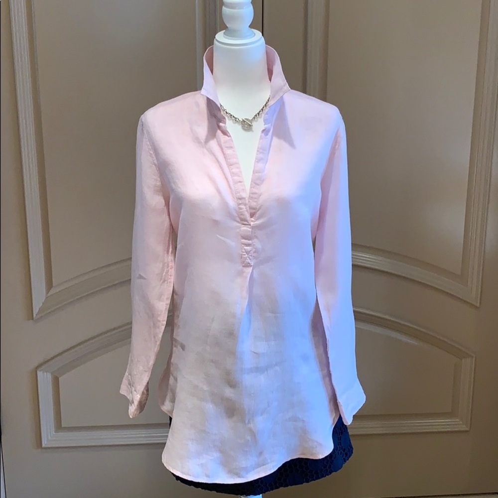 100% Linen GAP Pretty Pink Easy Beachy Shirt NEW